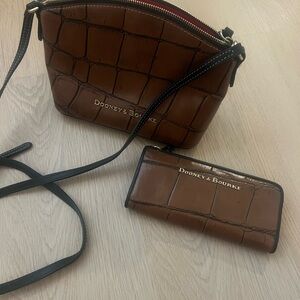 Dooney & Bourke Denison Ruby Croc-Embossed Bag - Brown and matching wallet